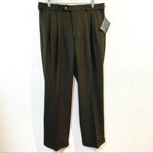 $ Enro Classic Dress Pants Mens Gray Black Formal Straight Leg Fit Pleated